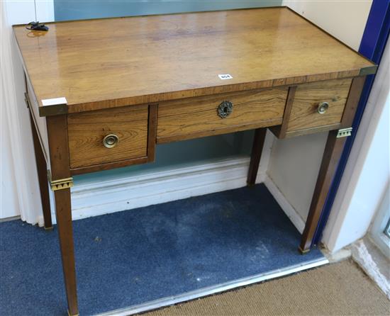 A rosewood writing table W.92cm